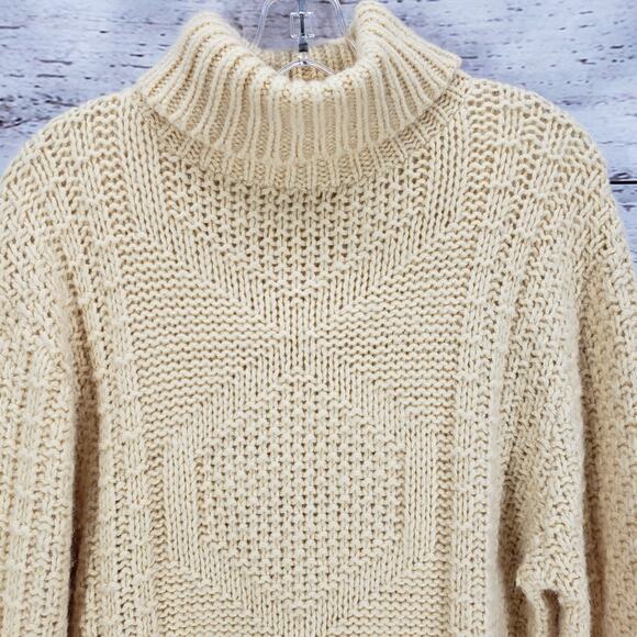 Wool Kodel by Campus Vintage Cream Wool blend Knit Sweater Size Medium - Picture 5 of 14